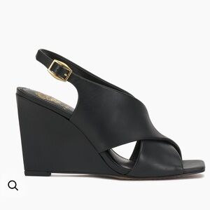 Black Leather Wedges